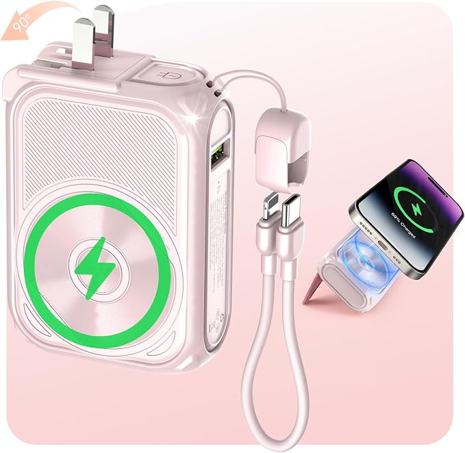 P05 Portable Charger, Magnetic Power Bank, Small Wireless PowerBank, Emergency by SEANCHEER