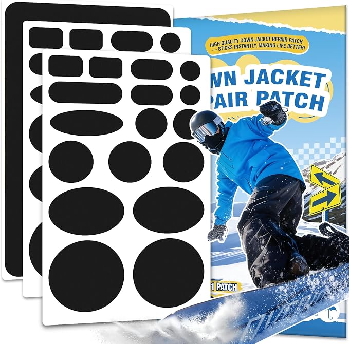 35Pcs Down Jacket Repair Patch Kit Pre-Cut Nylon Patches by OAZ