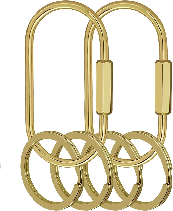 Key Chain, Brass Key Rings 2 Pack Screw Lock Key Organizer by Unknown