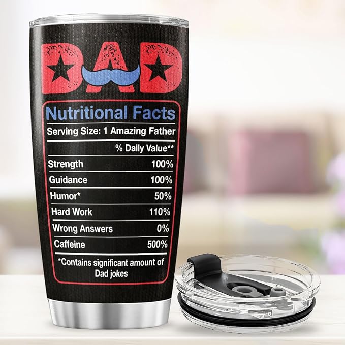 Best Dad Ever Black American 20oz Tumbler, Stainless Steel Insulated Mug - Image 4