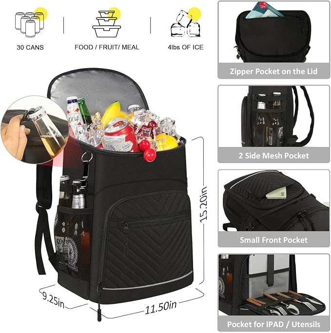 Cooler Backpack Insulated Leakproof Waterproof Backpack Cooler Bag 30/45 Cans - Image 2