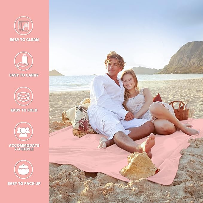 Famstar Beach Blanket Oversized Extra Large 10'X 9', Waterproof Sandproof Beach - Image 5