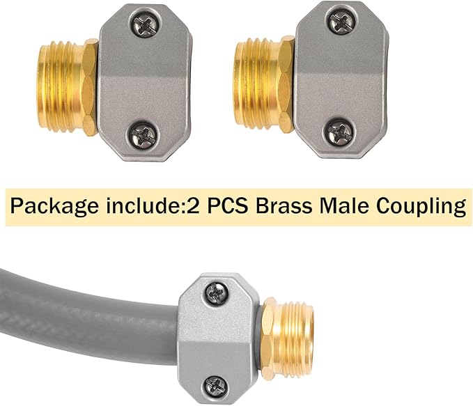 Garden Hose Repair Kits, 2 Pack Brass Water Hose Connector, Fit 3/4" and 5/8" - Image 6