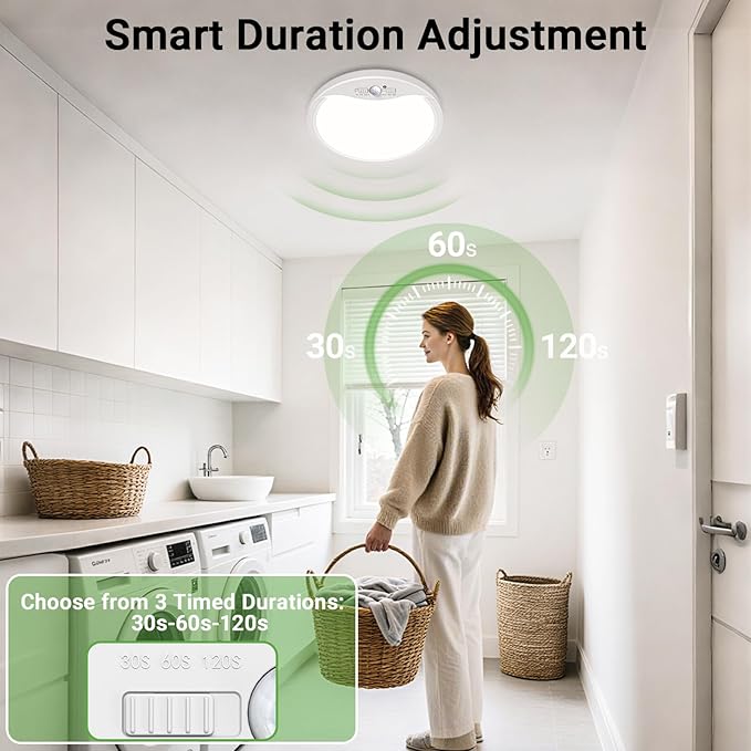 zemty 4Pack 7inch Motion Sensor Ceiling Lights Wired, 15W 1500lm 3CCT/3 - Image 3