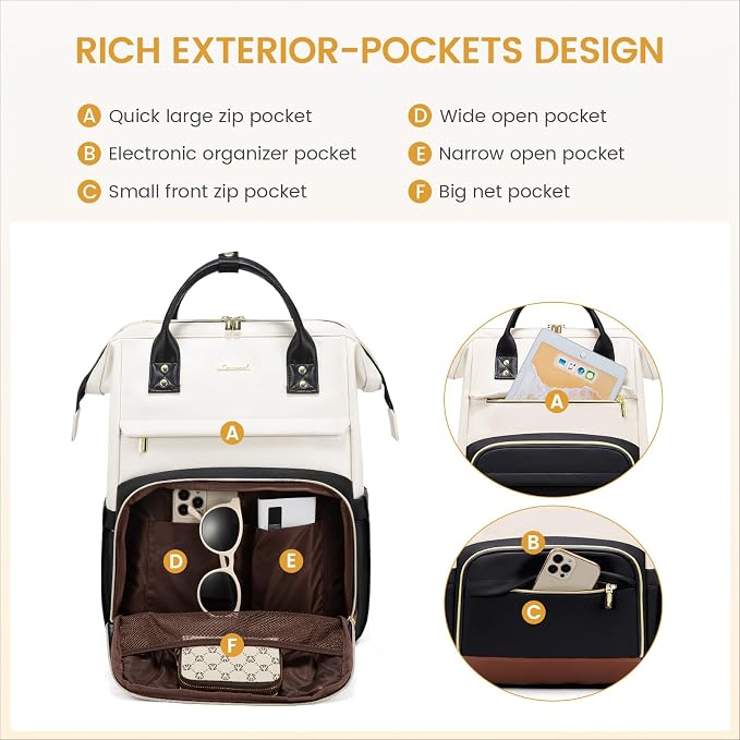 LOVEVOOK Leather Laptop Backpack - Image 3