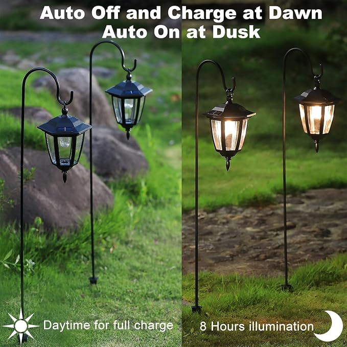 Dynaming 6 Pack Solar Hanging Lights Outdoor, Solar Powered Garden Decorative - Image 2
