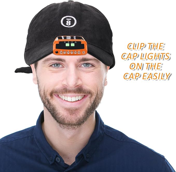 Mudder LED Clip on Cap Lights USB Rechargeable Cap Flashlight Clip Waterproof - Image 6