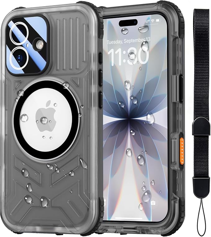 SPIDERCASE Magnetic for iPhone 17 Case Waterproof, 12FT Military Shockproof by SPIDERCASE