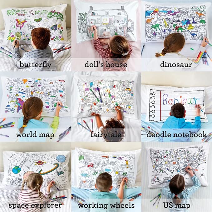 Coloring Pillowcase for Kids – Reusable DIY Pillow Cover - Image 9