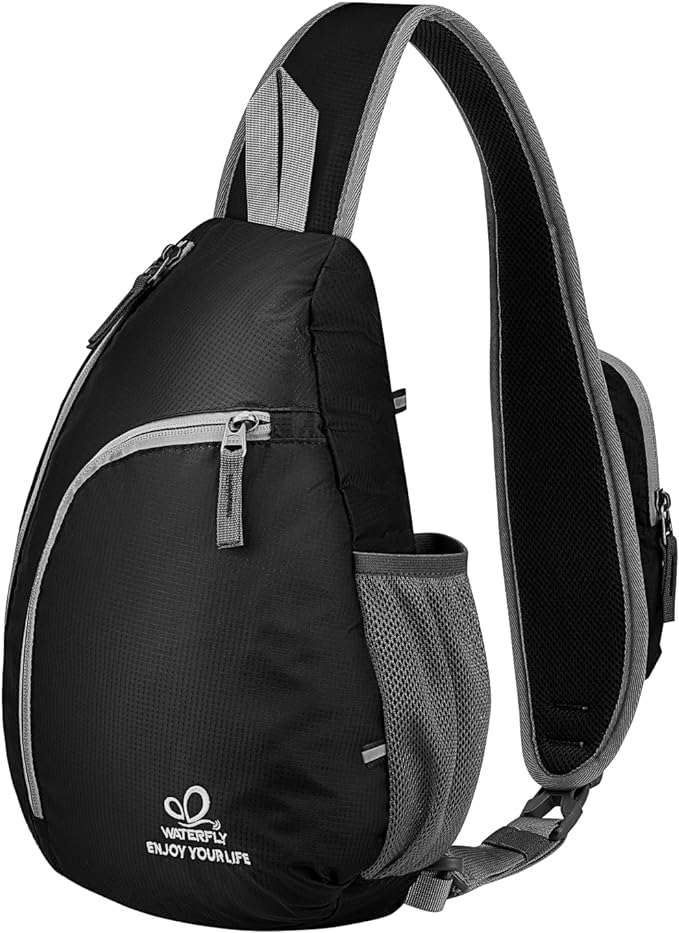 WATERFLY Crossbody Sling Bag Small Water Resistant Backpack Lightweight by Waterfly