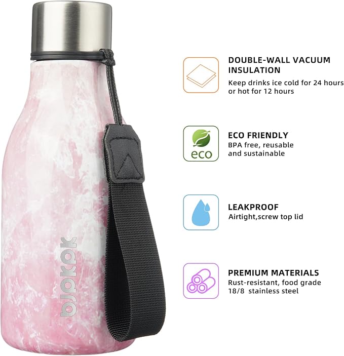BJPKPK Insulated Water Bottles, 12oz Stainless Steel Metal Water Bottle - Image 2