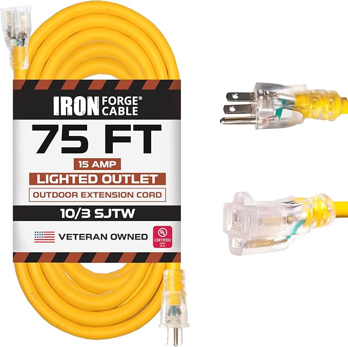 Iron Forge Cable Outdoor Extension Cord 75 Ft by IronForgeCable