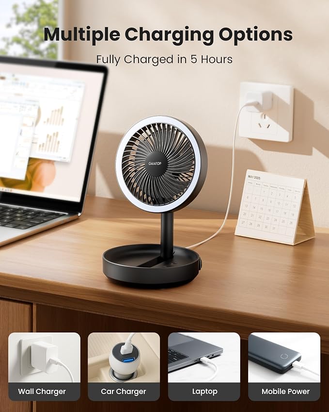Gaiatop Foldable Small Desk Fan - Image 8