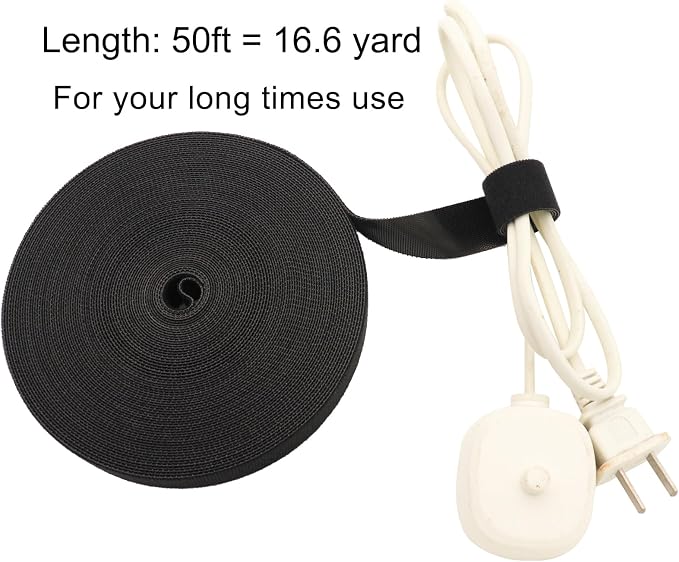 Hook and Loop Roll, 50ft x 3/4inch Cut to Length Straps, Fastening Cable Ties - Image 6