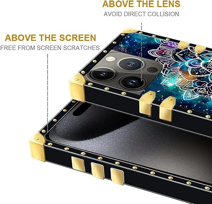 Compatible with iPhone 16 Pro Max Case, Starry Sky Colourful Mandala Luxury - Image 6