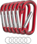 Carabiner Keychain Clip -3" Aluminum Carabiner D Ring, Caribeener Clips by LINGXINXIN