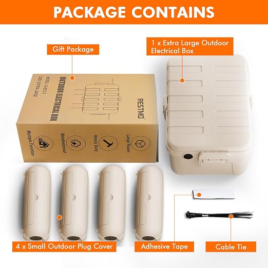 RESTMO 5-Piece Outdoor Waterproof Electrical Box Set – 12.5" x 8.5" x 5" Large - Image 2