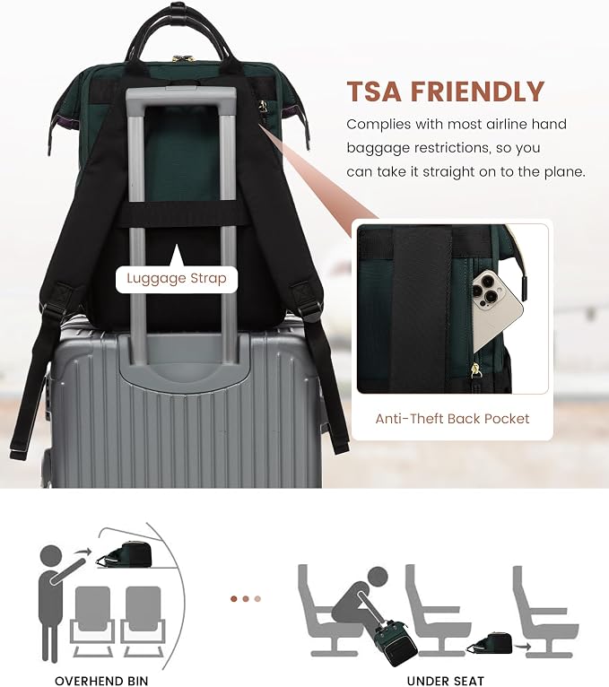 LOVEVOOK Laptop Backpack for Women, 15.6'' Waterproof Nurse Bag Teacher Work - Image 7