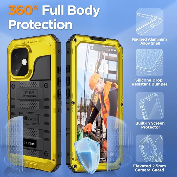 Mitywah Waterproof Case for iPhone 16 Plus, Shockproof Heavy Duty Case - Image 5