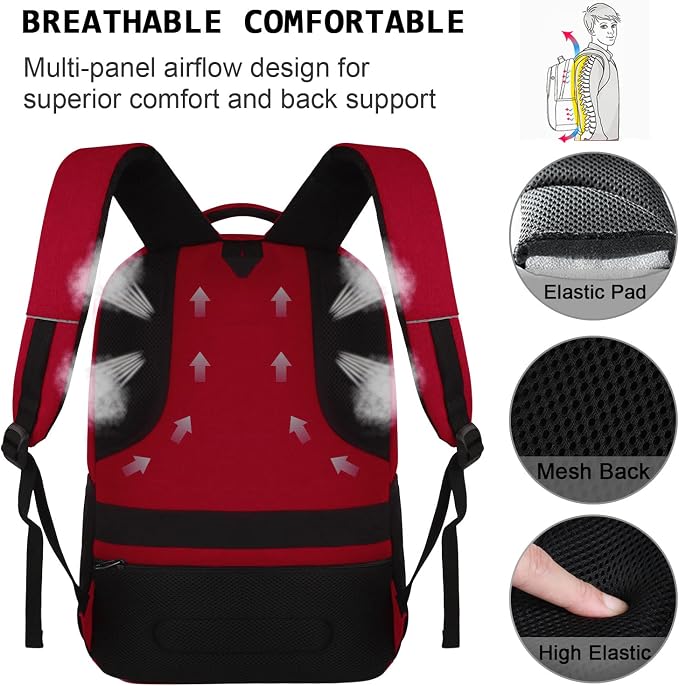 Volher Laptop Backpack, Business Travel Anti Theft Slim Durable Laptops Backpack - Image 5
