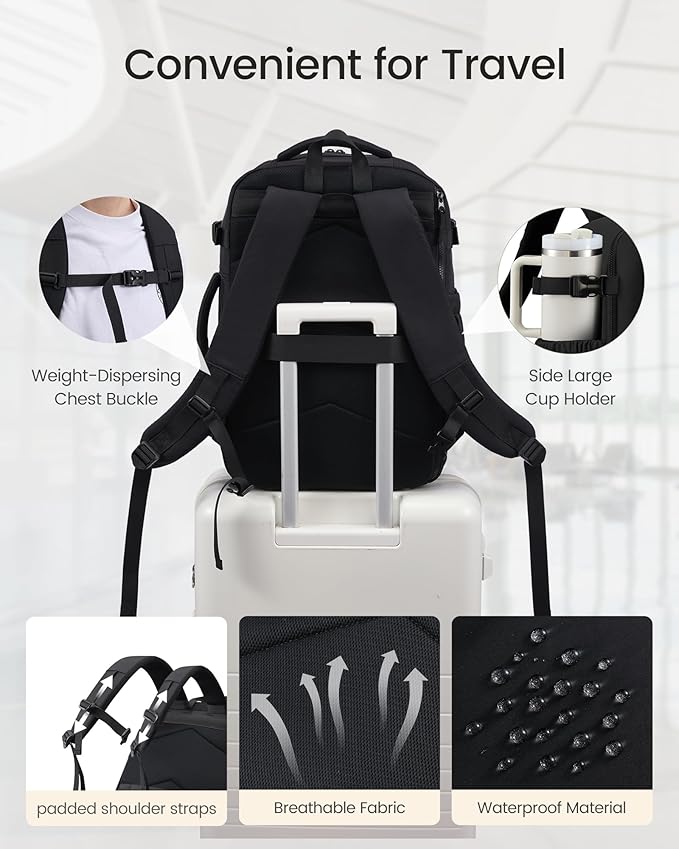 LOVEVOOK 40L Travel Backpack for Women & Men, TSA Approved Carry On Backpack - Image 6