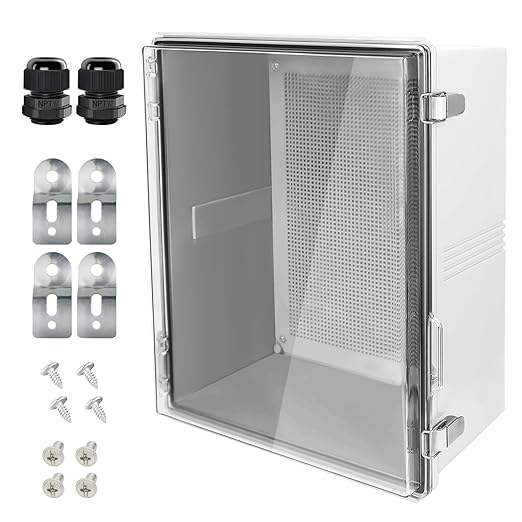 LeMotech Electrical Box, IP67 Waterproof Hinged Clear Cover Stainless Steel by LeMotech