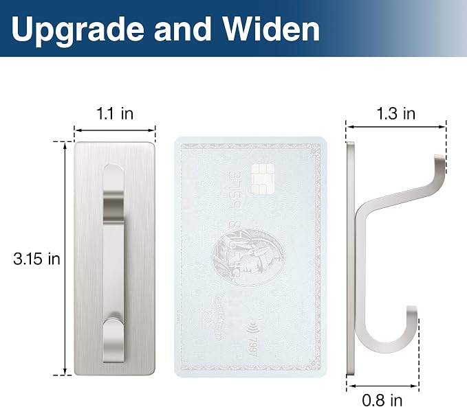 pickpiff Wall Hooks for Coat and Towel: 13LB Strong Adhesive Door Hanger Stick - Image 4