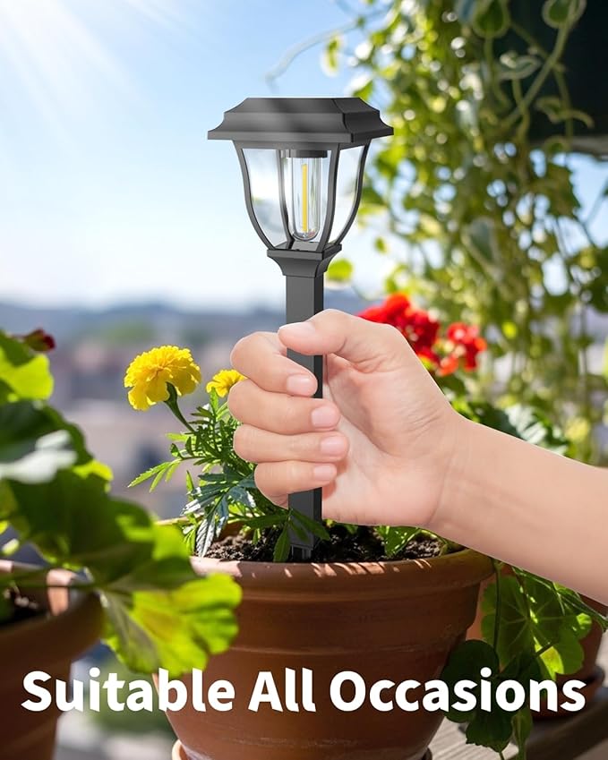 Solar Pathway Lights 12 Pack Mini Outdoor 3000K Bright Auto On/Off Solar Garden - Image 4