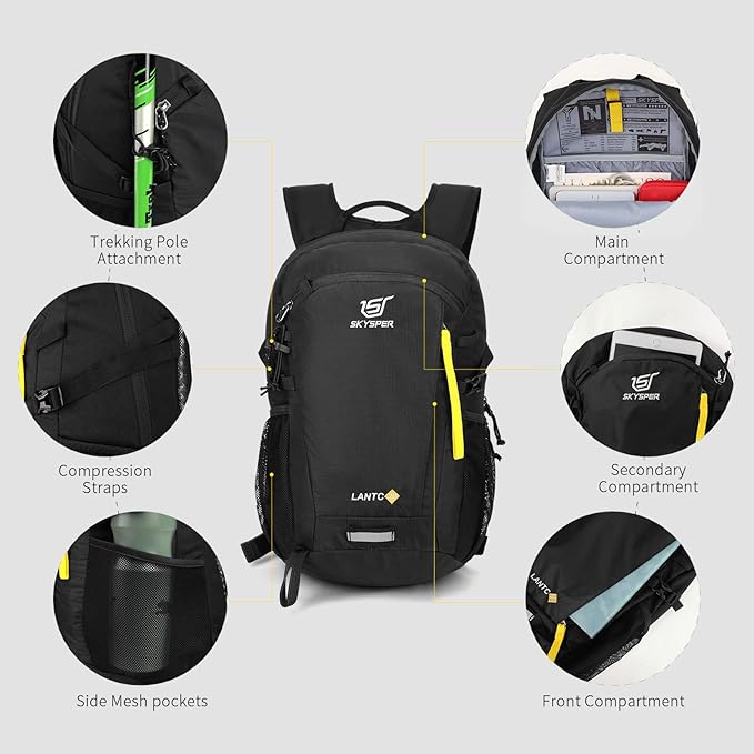 SKYSPER Small Hiking Backpack, 20L Lightweight Travel Backpacks Hiking Daypack - Image 4