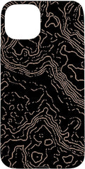 Topography Black & Brown Abstract Pattern Topographic Map Case by Unknown