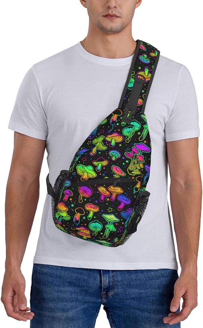 Magic Mushrooms Sling Bag For Women Men Fashion Mushroom Backpack Crossbody - Image 7