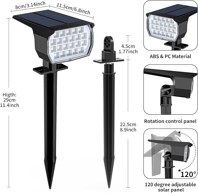 WENATY Solar Spot Lights Outdoor Color Changing, Christmas Landscape Spotlights - Image 8