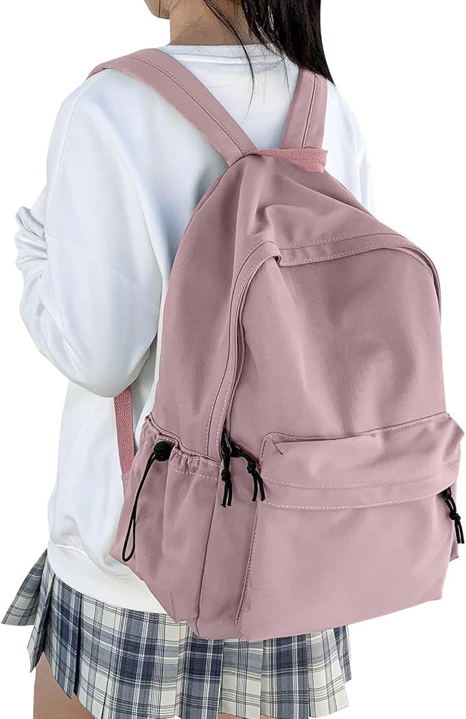Purple School Backpack for Girls Water Resistant High School Book Bag Simple - Image 7