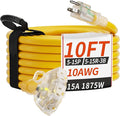 PlugSaf 10 FT 10 Gauge Outdoor Extension Cord by PlugSaf