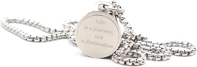 Engraved Compass Necklace, Navigation Compass Necklace - Image 4