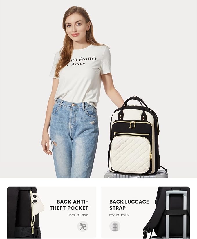 LOVEVOOK Laptop Backpack for Women, Fashion Travel Work Commuter Backpack Purse - Image 7