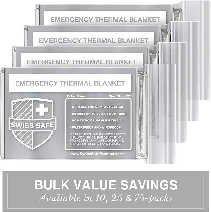 Swiss Safe XL Emergency Mylar Thermal Blankets + Bonus Space Blanket - Image 5