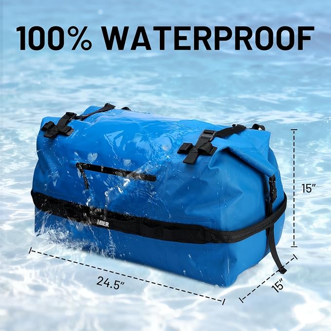MIER Waterproof Duffel Bag Motorcycle Dry Bag Backpack Large Roll-Top Heavy - Image 2