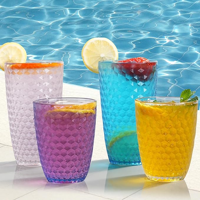 BELLAFORTE Shatterproof Plastic Tumbler Set – Laguna Beach 19oz Tall & 12oz - Image 2