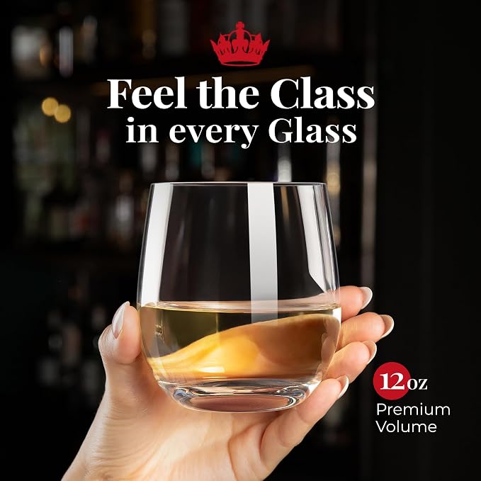 Vivocci Unbreakable Plastic Stemless Wine Glasses 12. 5 oz | 100% Tritan Heavy - Image 7