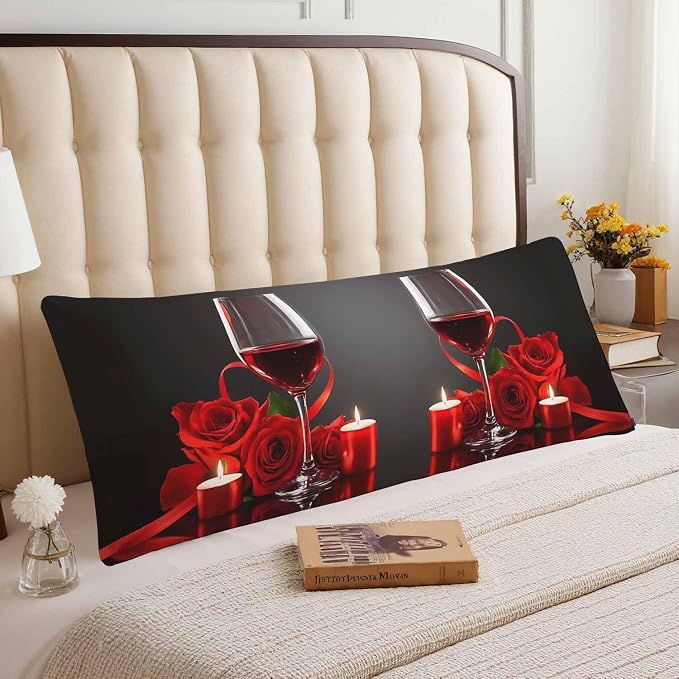 Decorative Home Body Pillow Covers Wine - Image 3