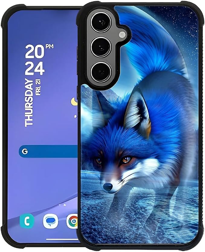 for Samsung Galaxy S24 S25 Plus Case, Snowy Mountain Fox Lake Pattern Graphic by FKBRCL4U