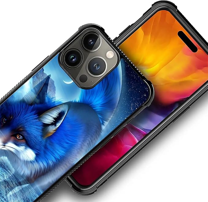 for iPhone 16 Pro Max Case, Snowy Mountain Fox Lake Pattern Graphic Design Girl - Image 2