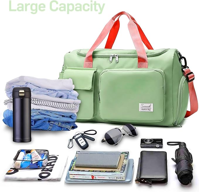 Suruid Travel Duffel Bag with Shoes Compartment Sports Gym Bag with Dry Wet - Image 4