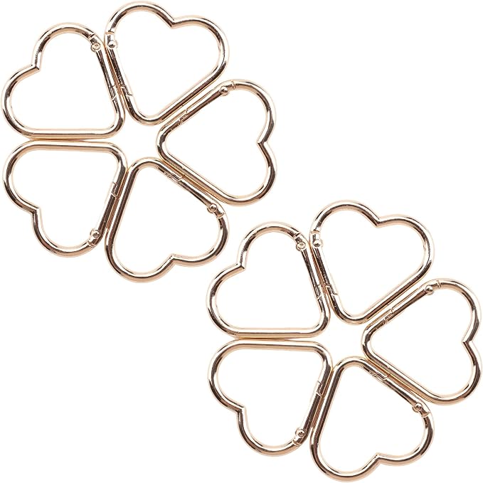 16-Pack Gold Heart Carabiner Clips, Cute Keychain Accessories - Image 6