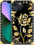 Compatible with iPhone 13 Case, Shine Gold Rose Luxury Golden Decoration by Unknown