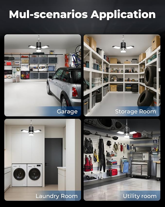 toberich Motion Sensor Garage Light Plug in, 8000LM Shop Light w/ 3 Modes - Image 9