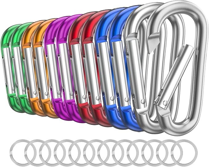 Carabiner Keychain Clip -3" Aluminum Carabiner D Ring, Caribeener Clips by LINGXINXIN