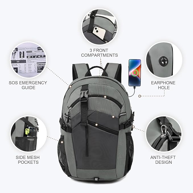 Small Hiking Backpack for Women Men 20L Lightweight Travel Backpack - Image 4
