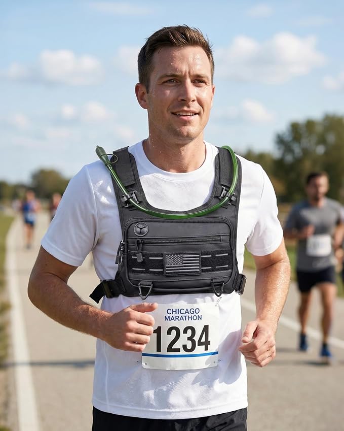 Running Vest with 2L Water Bladder, Lightweight Chest Pack Hydration Backpack - Image 6